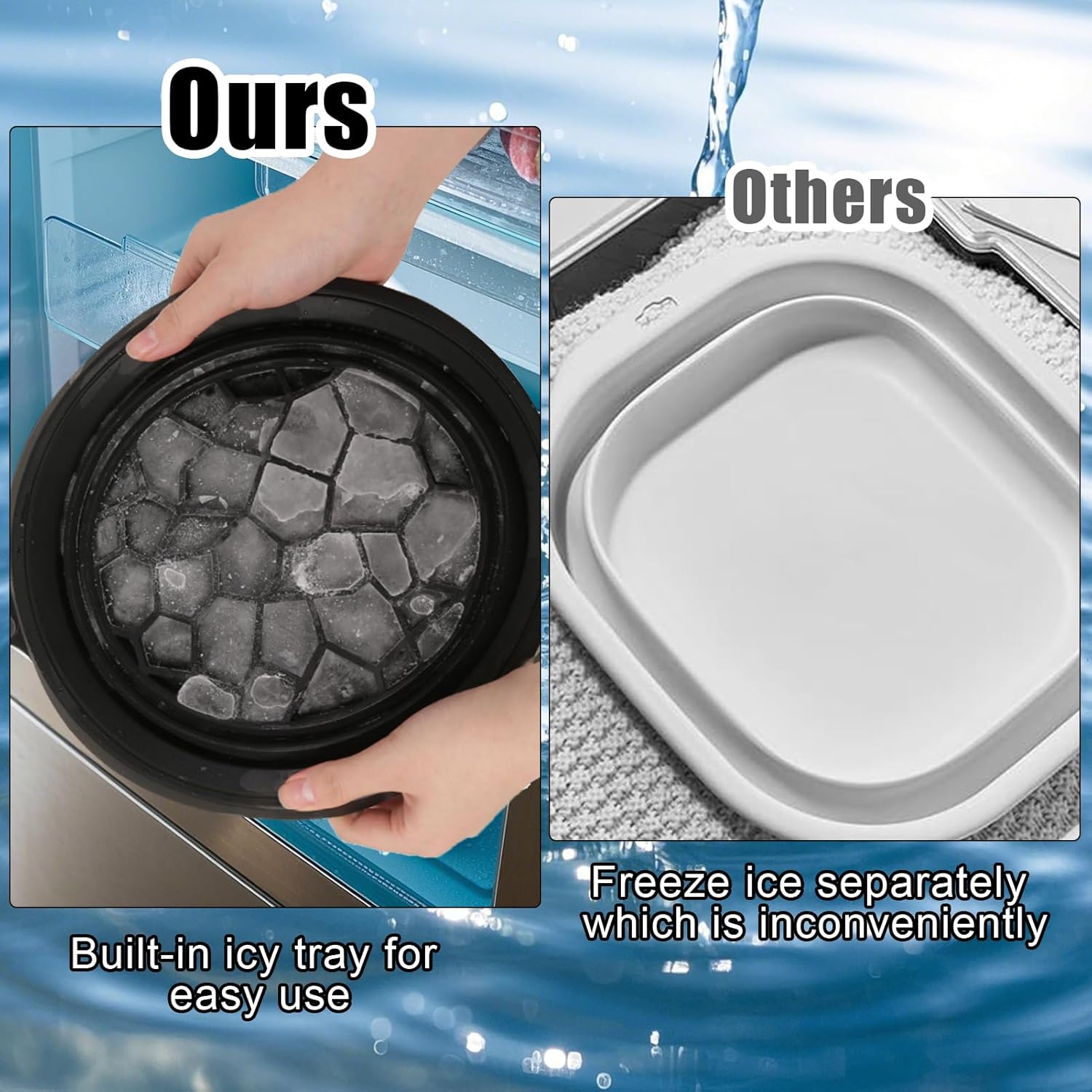 Silicone Face Ice Bowl with Built-In Icetray, Collapsible Face Tub for Ice Bath, Facial Ice Plunge Bowl, Ice Water Facials at Home