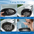 Silicone Face Ice Bowl with Built-In Icetray, Collapsible Face Tub for Ice Bath, Facial Ice Plunge Bowl, Ice Water Facials at Home
